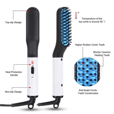 Multifunctional Hair Straightener Hair Comb Brush Men Beard Straightener Straightening