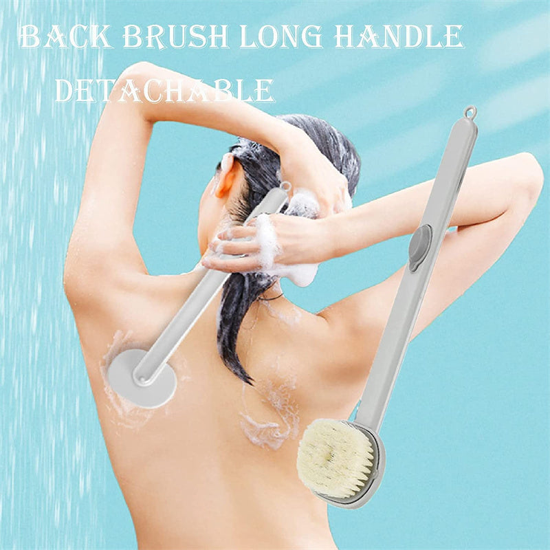 Dual-purpose Shower Brush Multifunctional Detachable Bath Brush Back Body Bath Shower Sponge Scrubber Brushes With Handle Massager Bathroom Brush Gadgets